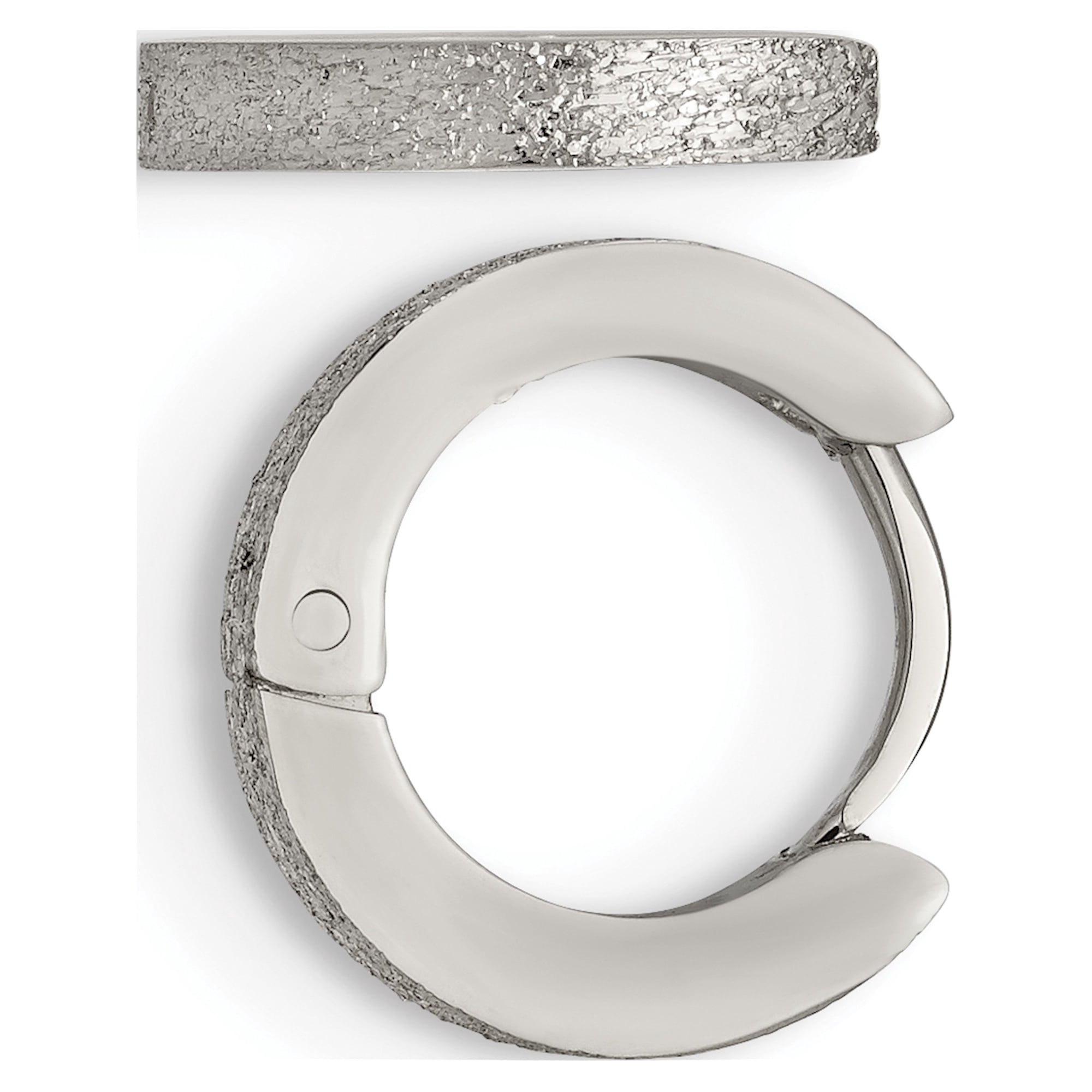 Stainless Steel Polished Hinged Hoop Earrings Stainless Steel Polished Hinged Hoop Earrings